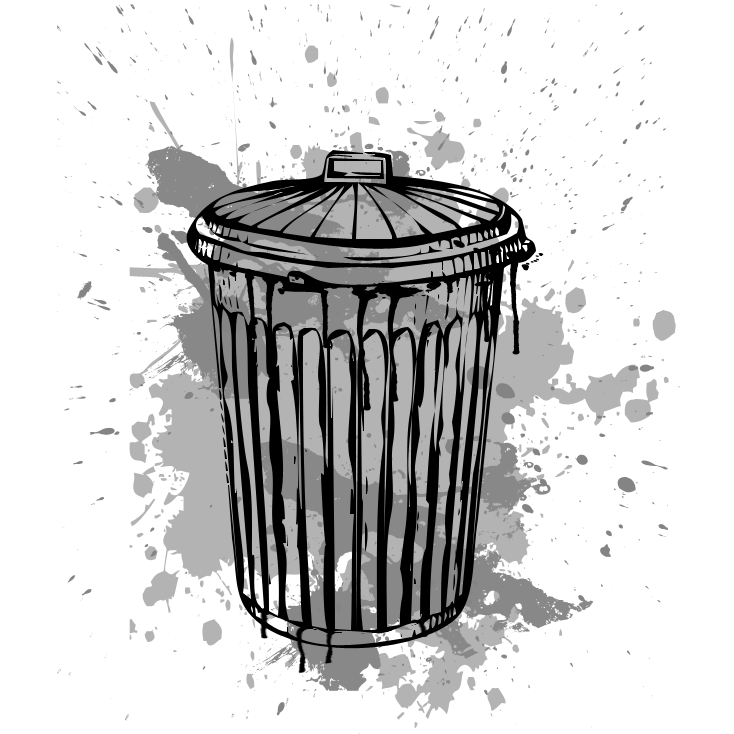 Splatter Trash Can